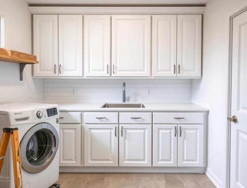 Laundry Room Cabinet Refinishing in San Diego, CA project example