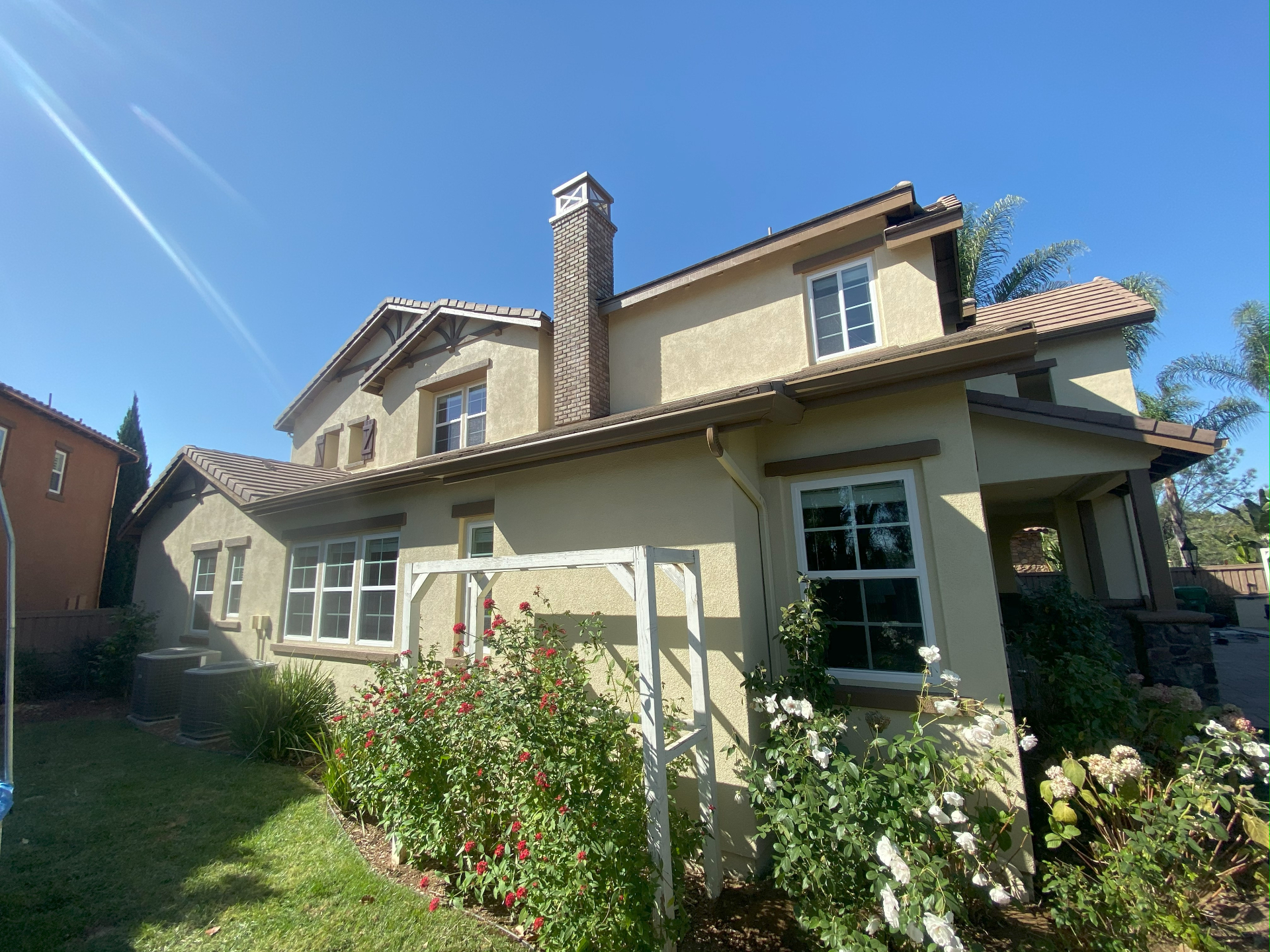 Freshly painted San Diego family home exterior